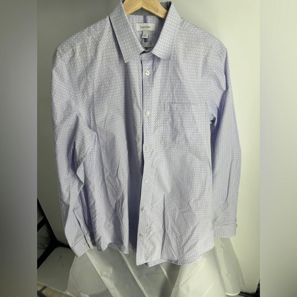 Calvin Klein blue and white button up
